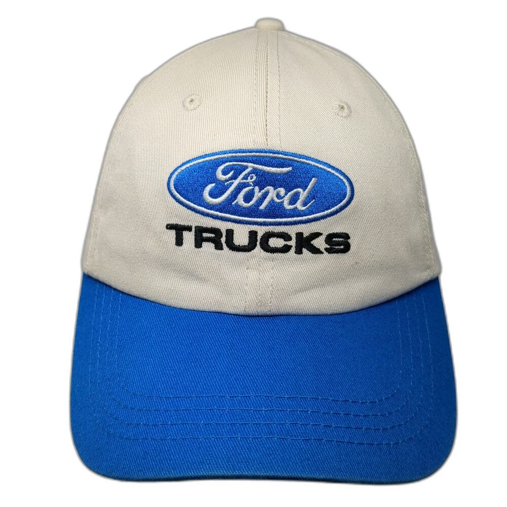 Open Road Brands Ford Trucks Baseball Cap Beige Blue One Size Hat Slideback